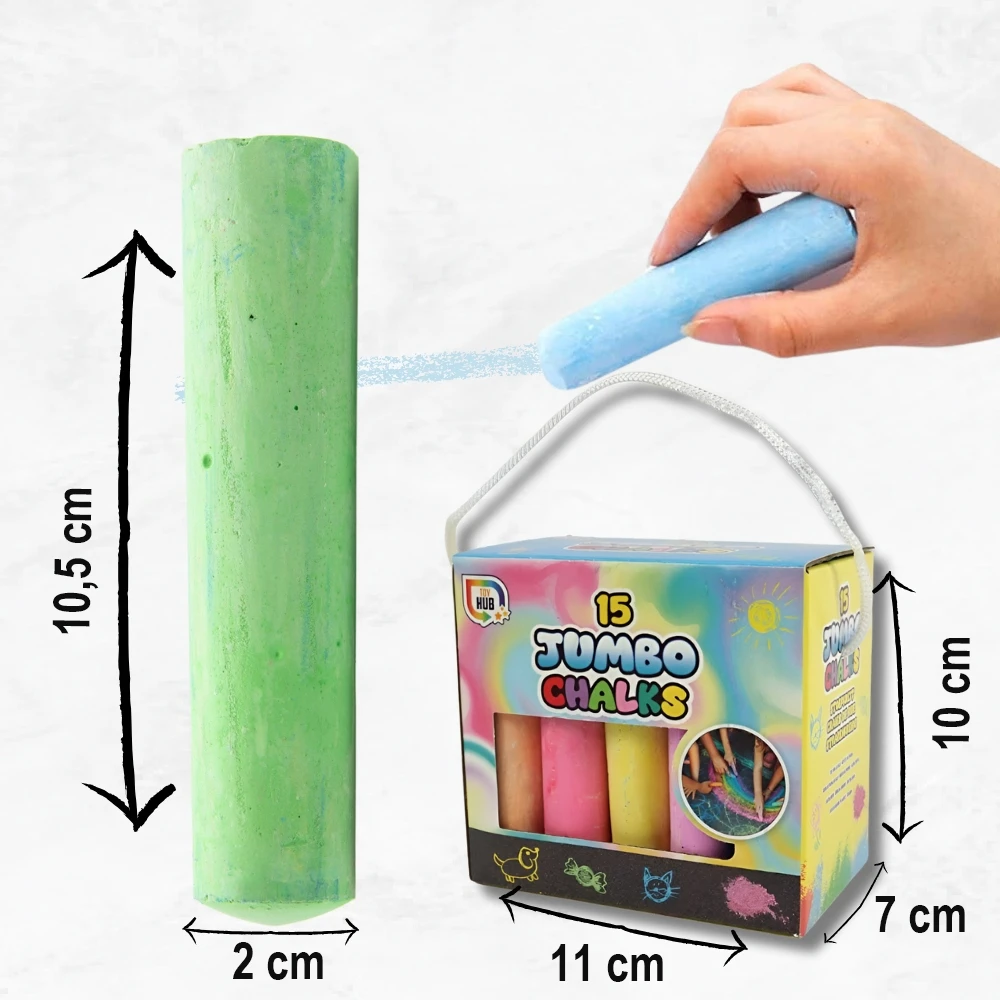 Jumbo storio grindinio kreida 15 el.