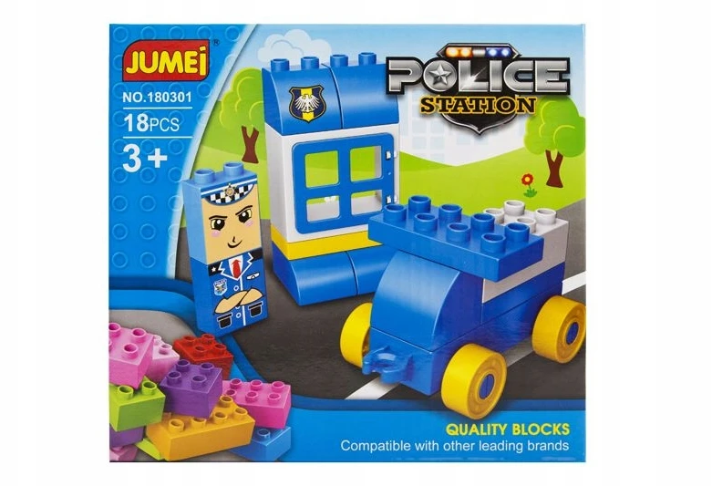 Jumei 3+ blokeliai POLICIJA 18 elementų, 20x19cm