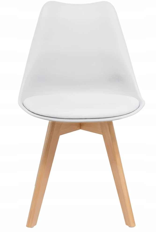 Jumi Balta skandinaviška kėdė su pagalve buko kojomis, skirta virtuvei Living Room Deluxe