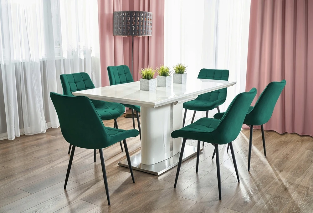 Jumi MINŠTOS VALGOMO KĖDĖS 2x VELIŪRO MODERN ŽALIA KĖDĖ