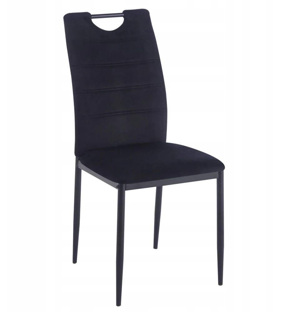 Juodas aksominė kėdė su RANKENA svetainei Modern Furnitex