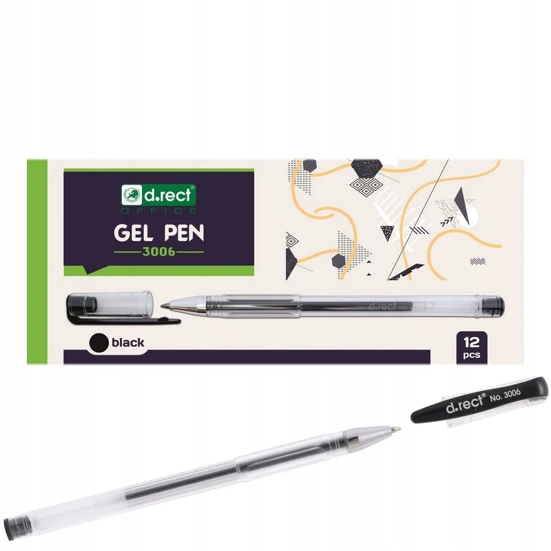 Juodas gelinis rašiklis D.rect 3006/2603, 0.3mm