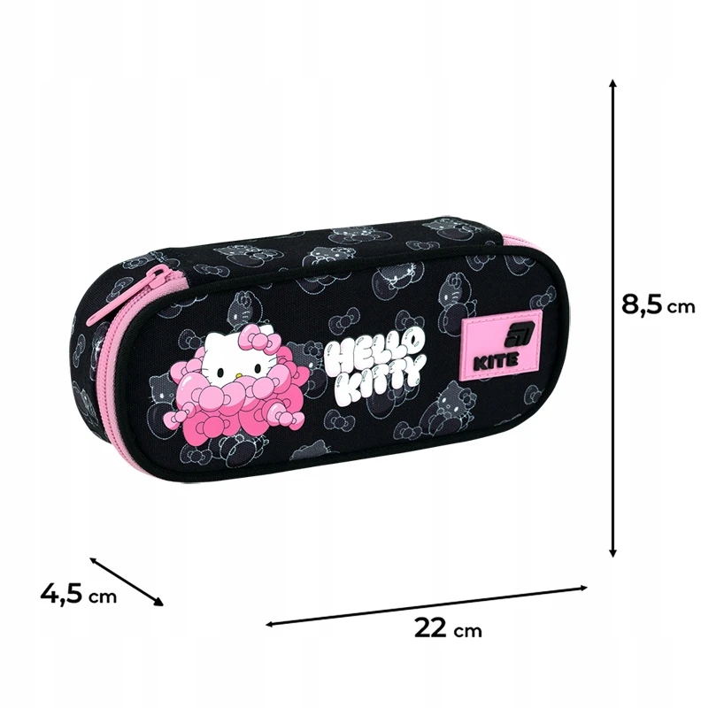 Juodas Hello Kitty Kite mokyklinis pieštukų dėklas mergaitėms