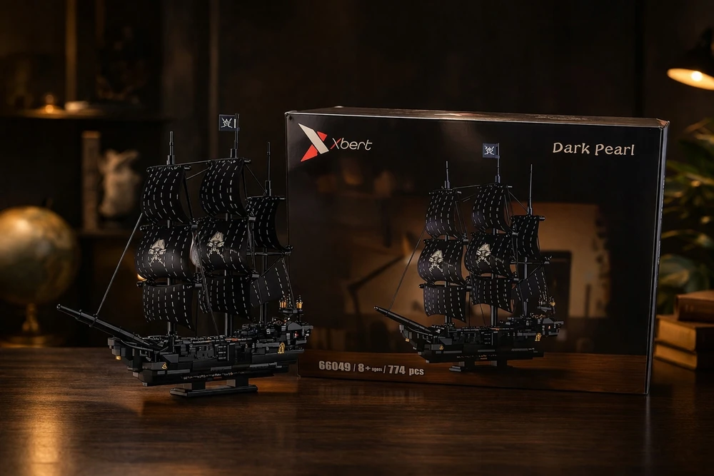Juodas Pearl Pirate Ship Dark Pearl 774 Blocks Pirate Ship Model 8+