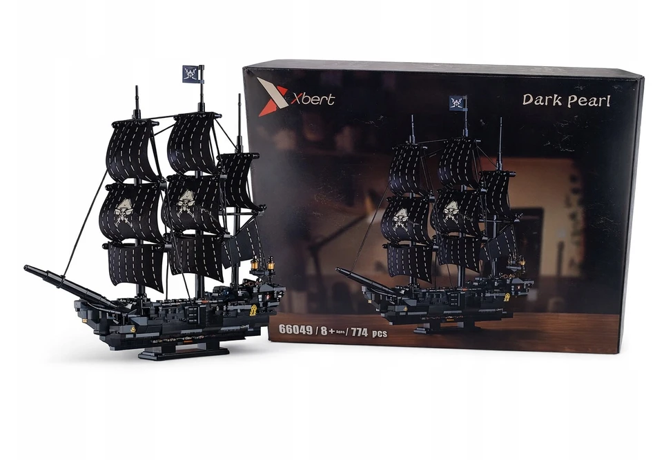 Juodas Pearl Pirate Ship Dark Pearl 774 Blocks Pirate Ship Model 8+