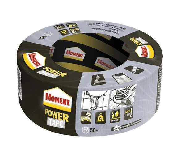 Lipnioji juostelė MOMENT POWER TAPE, 50 m × 50 mm, sidabrinė