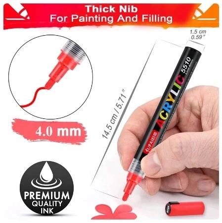 Jupai Markery flamastry akrylowe 36 vnt/kpl WODOODPORNE