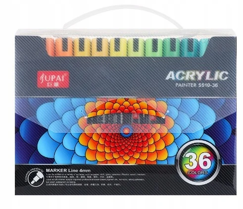 Jupai Markery flamastry akrylowe 36 vnt/kpl WODOODPORNE