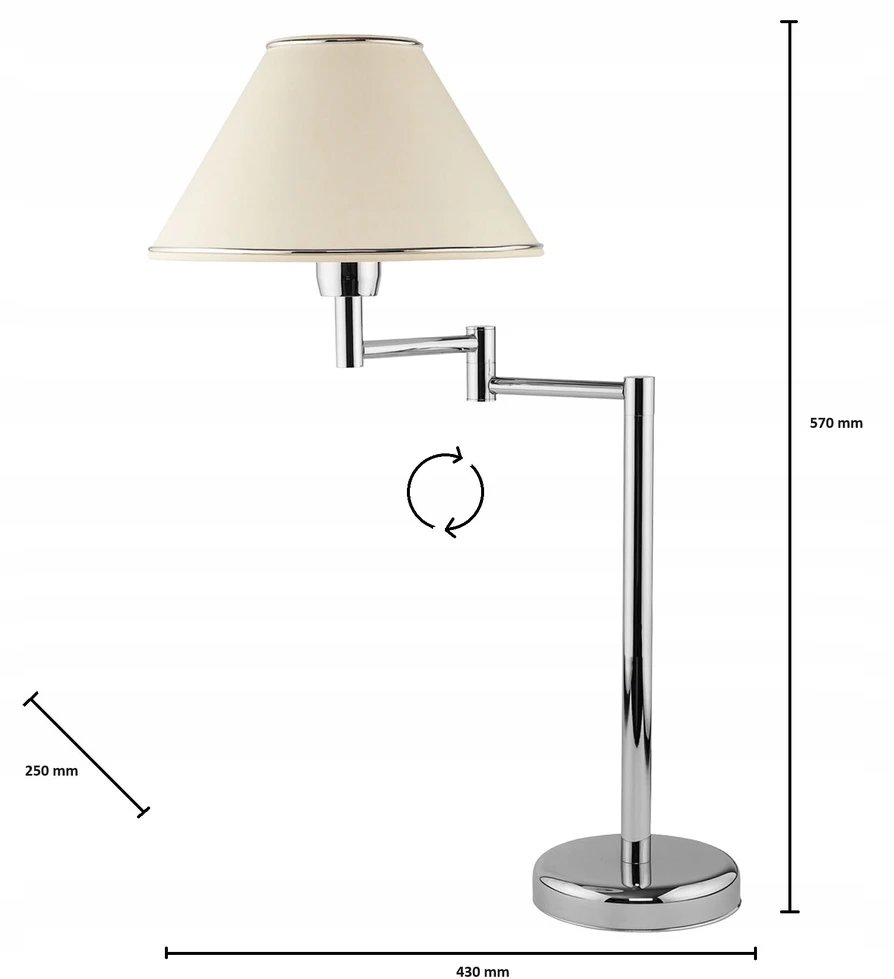 Jupiter BEGAMO lampa gabinetowa sidabrinė łamana chromowana 1584
