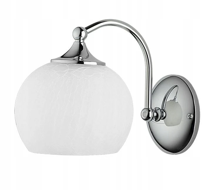 Jupiter Kinkiet LARGO Sidabrinė Baltas Szklany Klosz 1xE27 Lampa Ścienna Do Pokoju Dom