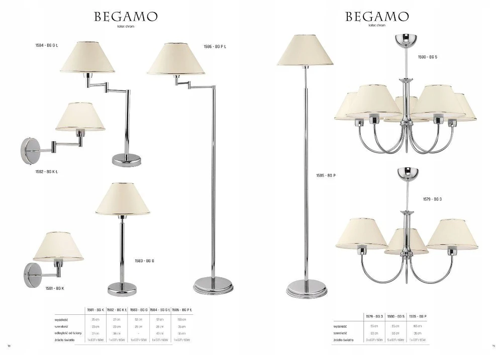 JUPITER LAMPA NOCNA GABINETOWA CLASSIC BEGAMO CHROM SYPIALNI