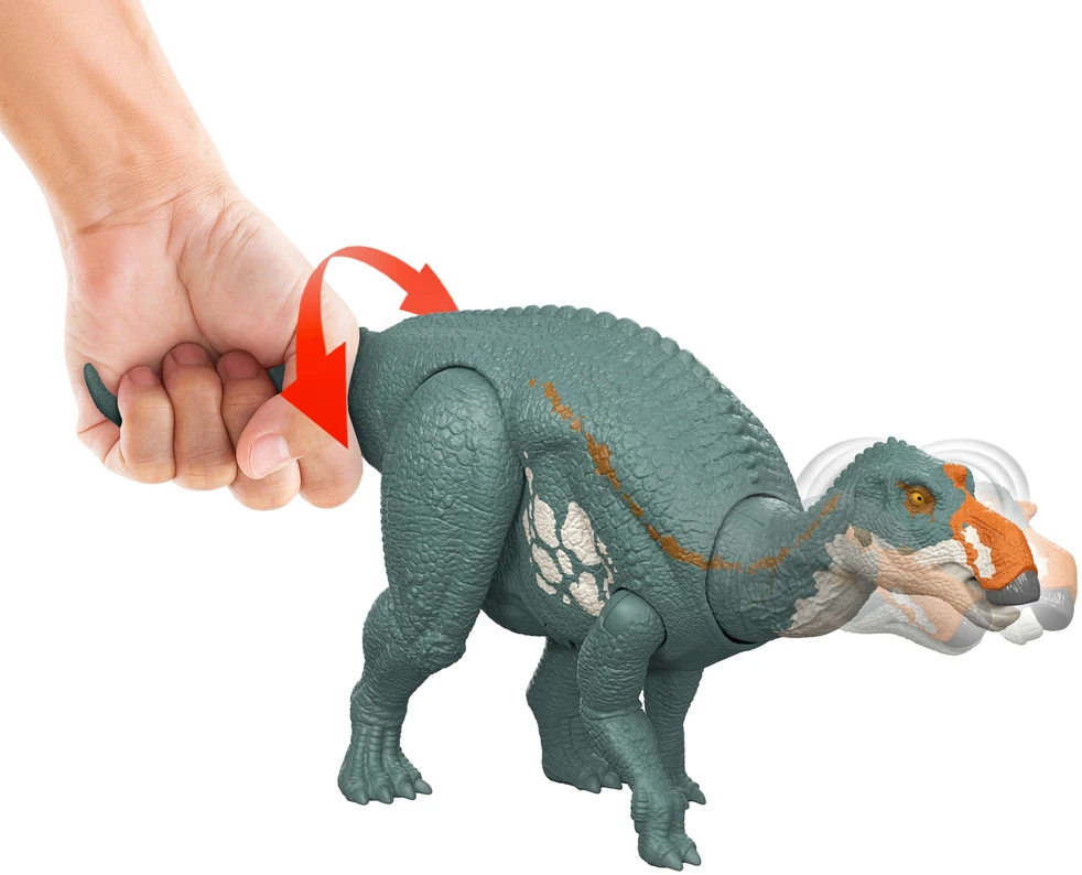 Mattel Jurassic World Juros periodo pasaulis Maiasaura riaumojantis dinozaurų veiksmo paveikslas JGC82