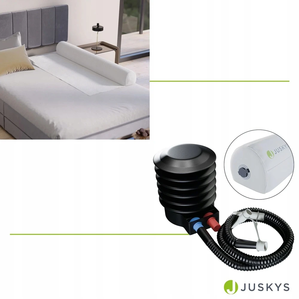 Juskys Pripučiamas lovos turėklas Louana 130x18x16 cm baltas