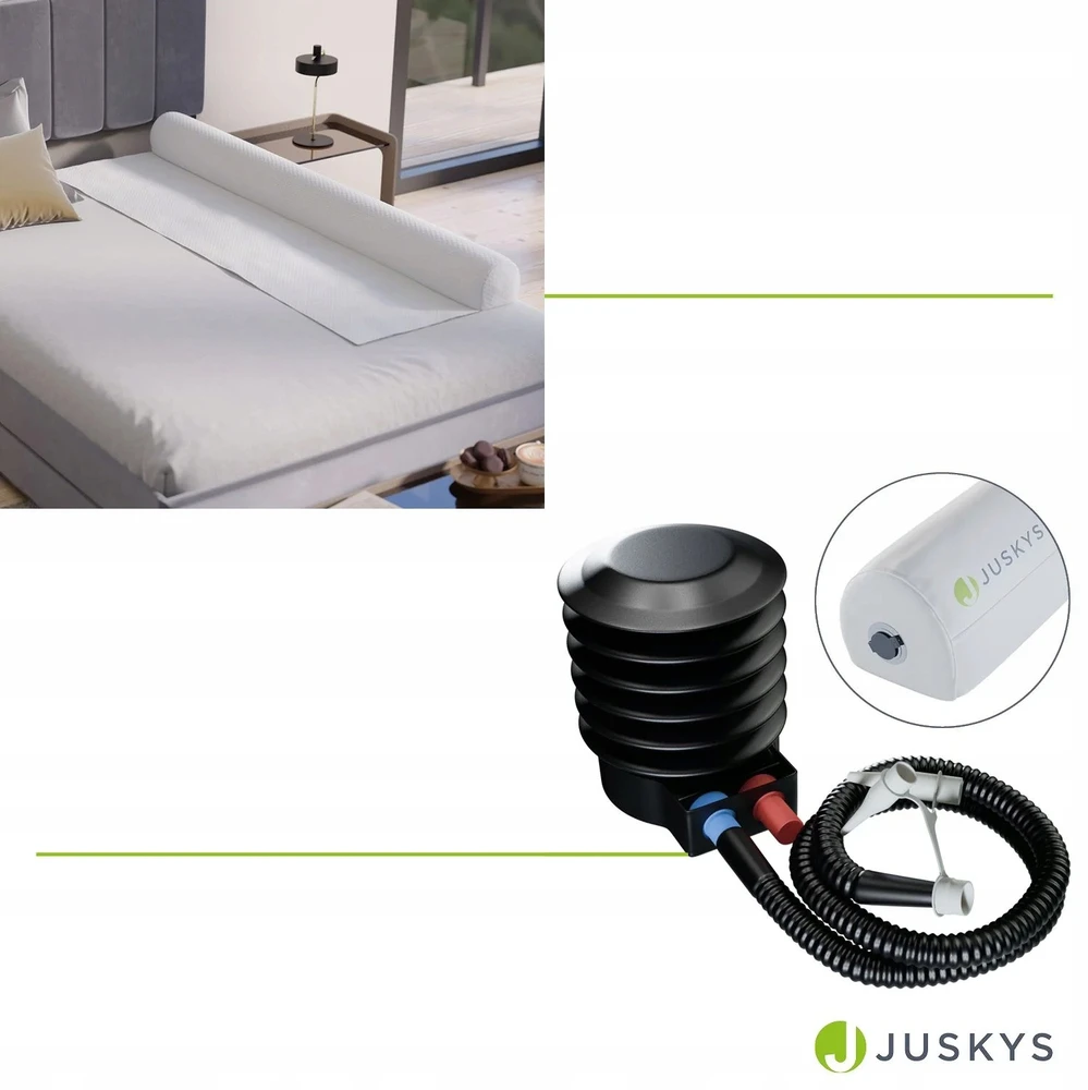 Juskys Pripučiamas lovos turėklas Louana 180x18x16 cm baltas