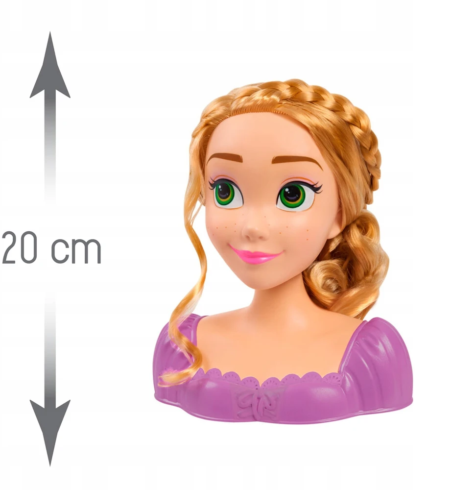 justplay "Disney" princesė Rapunzel Tangled Lėlė su galva ir šukuosena + priedai