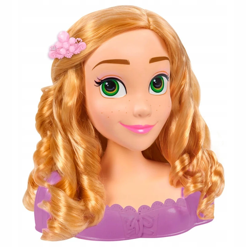 justplay "Disney" princesė Rapunzel Tangled Lėlė su galva ir šukuosena + priedai