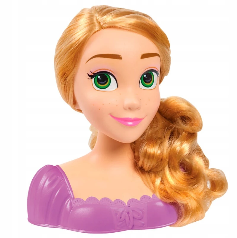 justplay "Disney" princesė Rapunzel Tangled Lėlė su galva ir šukuosena + priedai