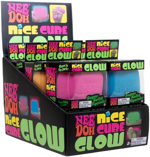 Švelnus žaislinis kubas Nice Cube Glow NeeDoh Schylling švytintis