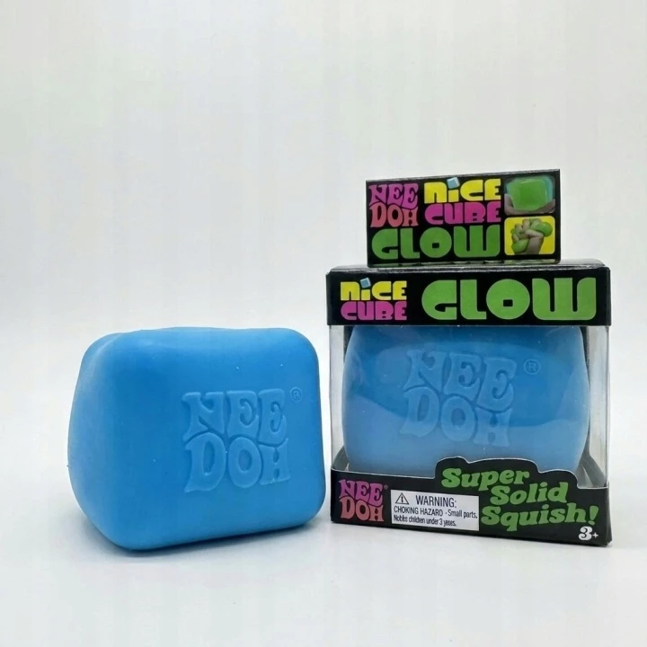 Švelnus žaislinis kubas Nice Cube Glow NeeDoh Schylling švytintis