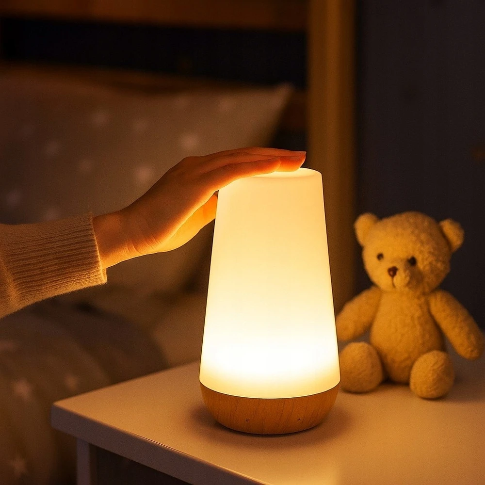 JYSafora PRIJUNGTAMAS RGB LED NAKTINIS LEMPAS VAIKAMS SU LIETIMO JUTIKLIU + NUOTOLINIO PULTU