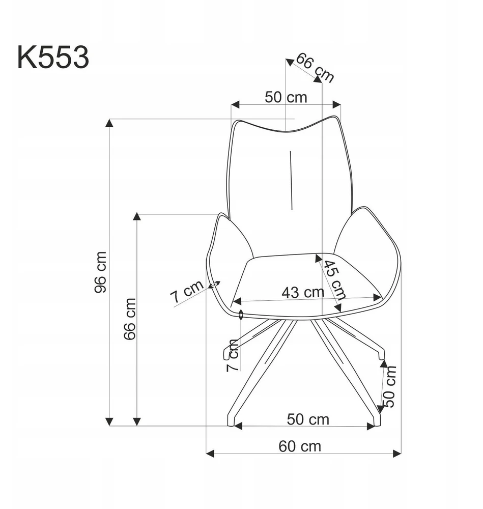 K-553 Halmar smėlio spalvos pasukama valgomojo kėdė, palėpės kryžminės kojos