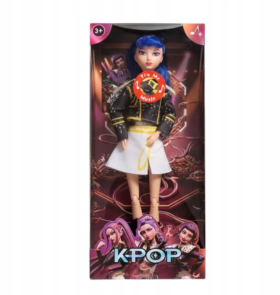 K-POP dainuojančios lėlės Zoei mėlynų plaukų koncertinė apranga vaikams
