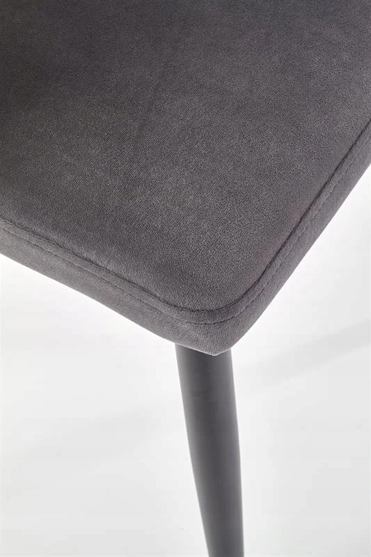 K386 HALMAR kėdė, pilkas aksomas, juodos metalinės kojos | Modernus
