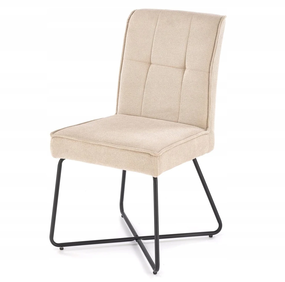 K534 Halmar kėdė – moderni, minkšta, smėlio/juoda