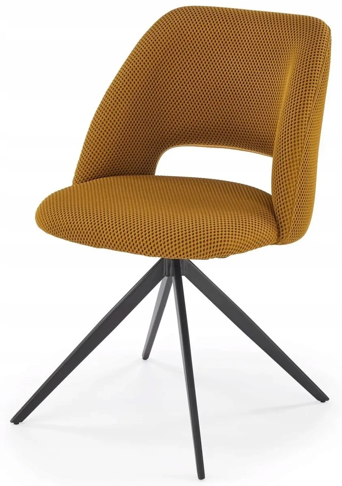 K546 Garstyčių juoda metalinė pasukama kėdė Modern Halmar