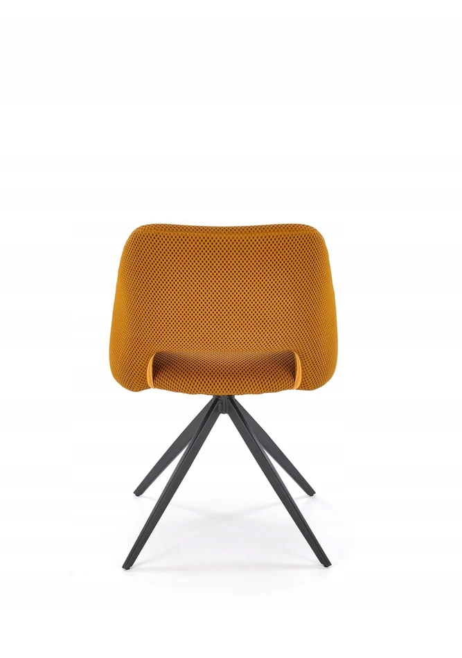 K546 Garstyčių juoda metalinė pasukama kėdė Modern Halmar