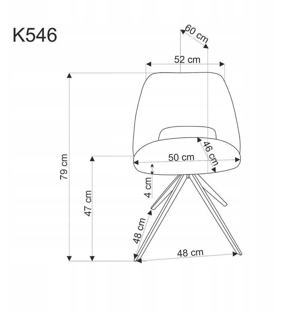 K546 Garstyčių juoda metalinė pasukama kėdė Modern Halmar