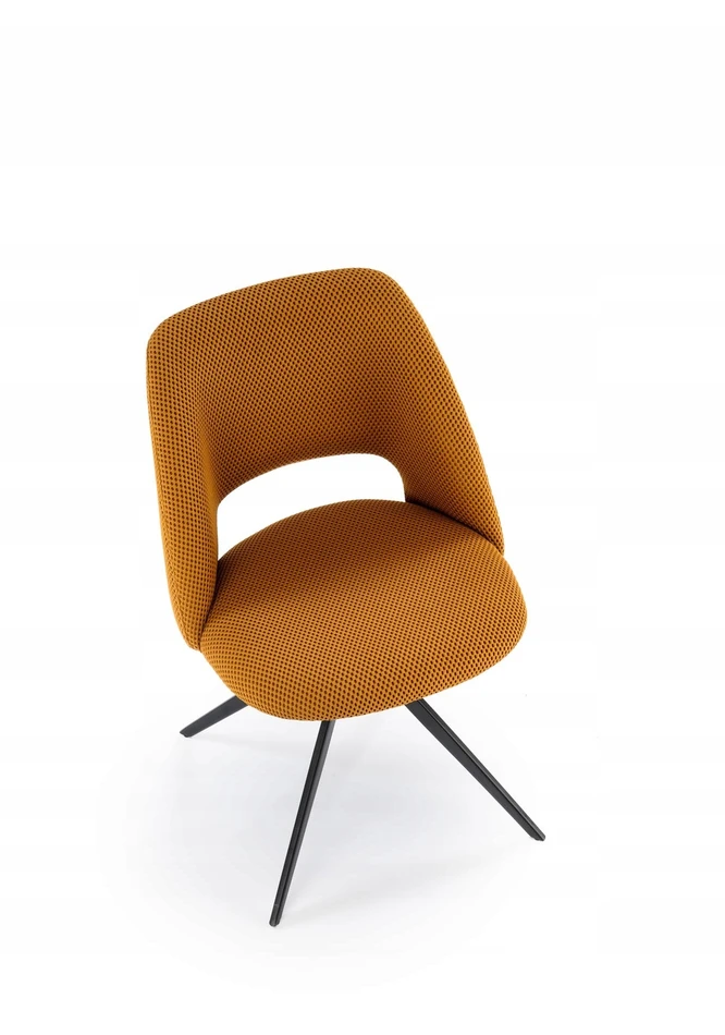 K546 Garstyčių juoda metalinė pasukama kėdė Modern Halmar