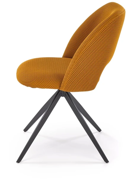 K546 Garstyčių juoda metalinė pasukama kėdė Modern Halmar