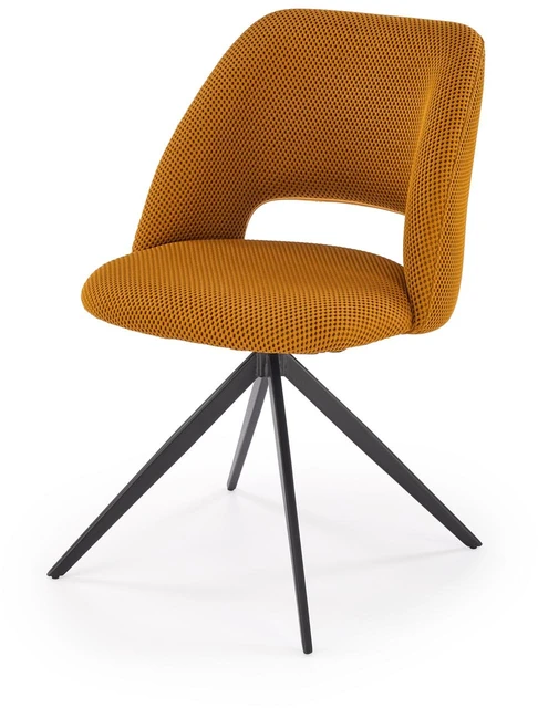 K546 Garstyčių juoda metalinė pasukama kėdė Modern Halmar
