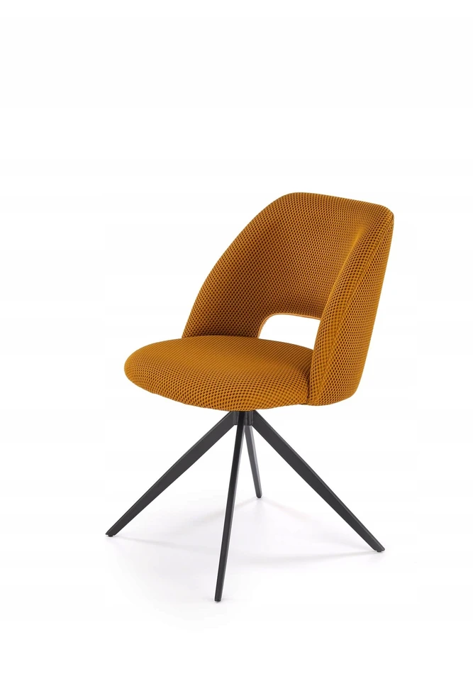 K546 Garstyčių juoda metalinė pasukama kėdė Modern Halmar
