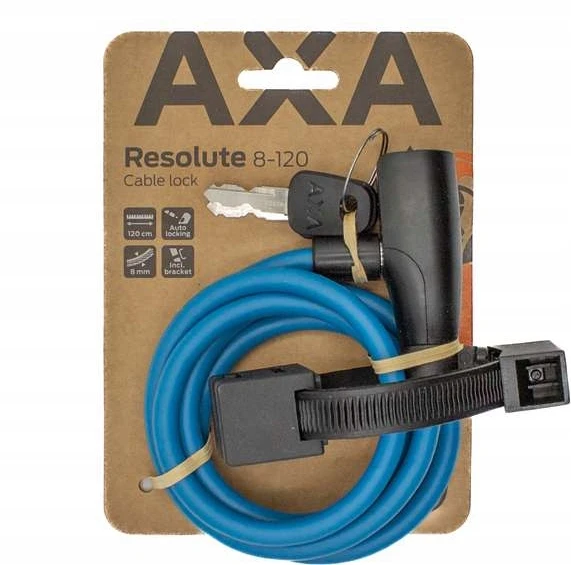 Kabelinis užraktas - AXA - Axa Resolute - 120 cm - Ø 8 mm - Automatinis užraktas