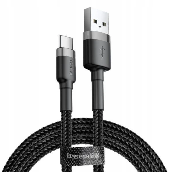 Kabelis Baseus USB2.0 C-USB C kištukas 1 m, su nailoniniu šarvu Cafule, raudonas/juodas