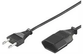 Goobay Kabelis DELTACO CEE 7/16 - IEC 60906-1 klasė, 0.2m, juodas / DEL-109AD