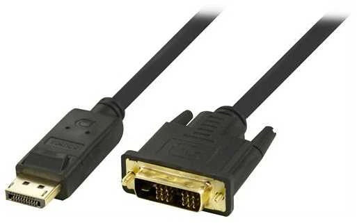Kabelis DELTACO DisplayPort į DVI-D, Full HD 60Hz, 1m, juodas / DP-2010