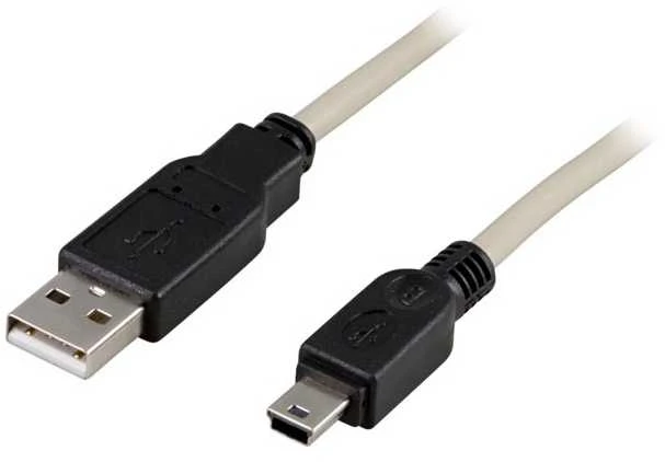 Kabelis DELTACO USB 2.0 "A-mini B", 0.5m, baltas-juodas / USB-23
