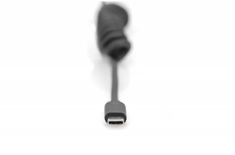 Digitus Skaitmenas | USB 2.0 tipo A į USB C spiralinis kabelis | AK-300430-006-S | USB-A į USB-C USB 2.0 Type A, kištukas | USB C, kištukas
