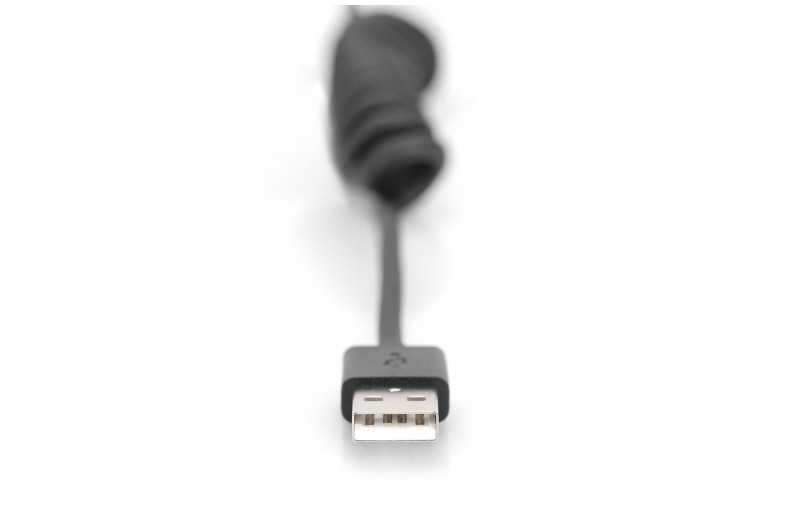 Digitus Skaitmenas | USB 2.0 tipo A į USB C spiralinis kabelis | AK-300430-006-S | USB-A į USB-C USB 2.0 Type A, kištukas | USB C, kištukas