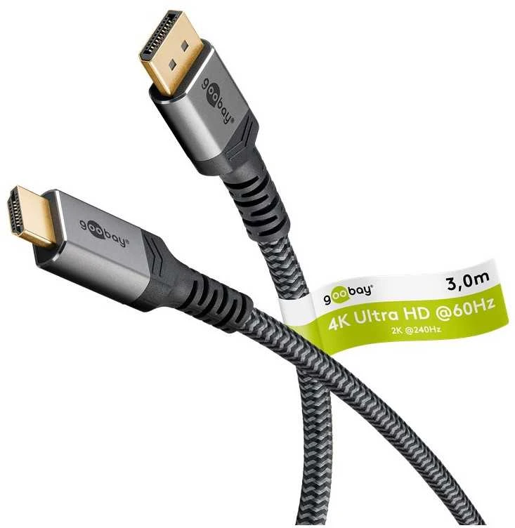Goobay DisplayPort į HDMI laidas su apvadu