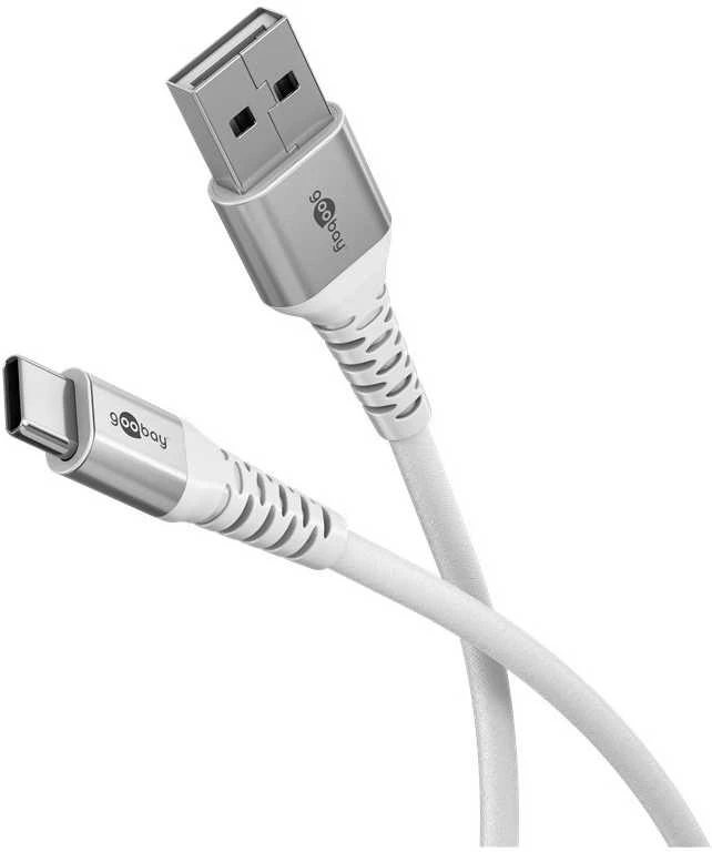 „Goobay“ | USB-C į USB-A itin minkštas tekstilinis laidas su metaliniais kištukais | 74531