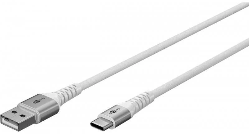 „Goobay“ | USB-C į USB-A itin minkštas tekstilinis laidas su metaliniais kištukais | 74531