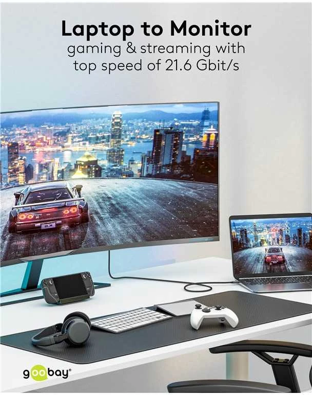 „Goobay“ USB-C–DisplayPort kabelis, 4K, 60 Hz, 1 m | 75704