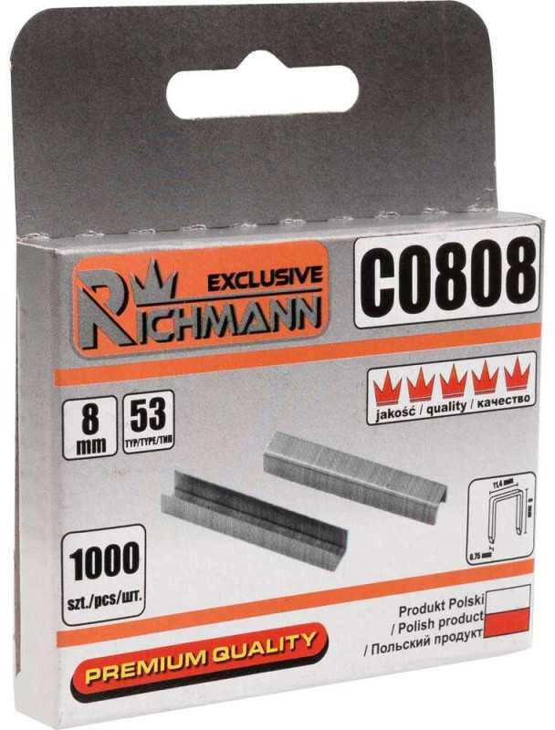 Kabės 53 tipo „RICHMANN" 8 mm, 1000 vnt.