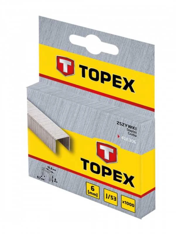 Topex Kabės, tipas J - 6 mm., 1000 vienetų