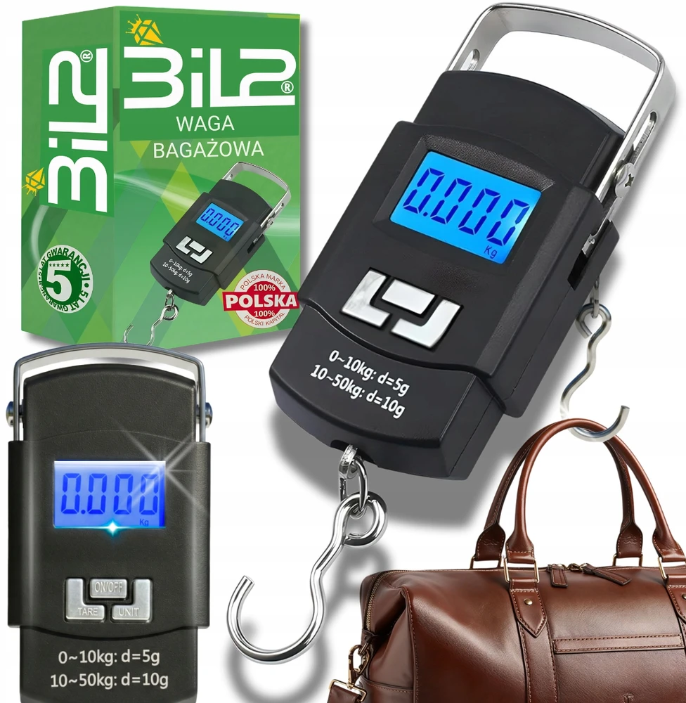 KABLIS SVARSTYKLĖS BiL2 elektroninis skaitmeninis 50 kg pakabinamas bagažo rankinis kabliukas