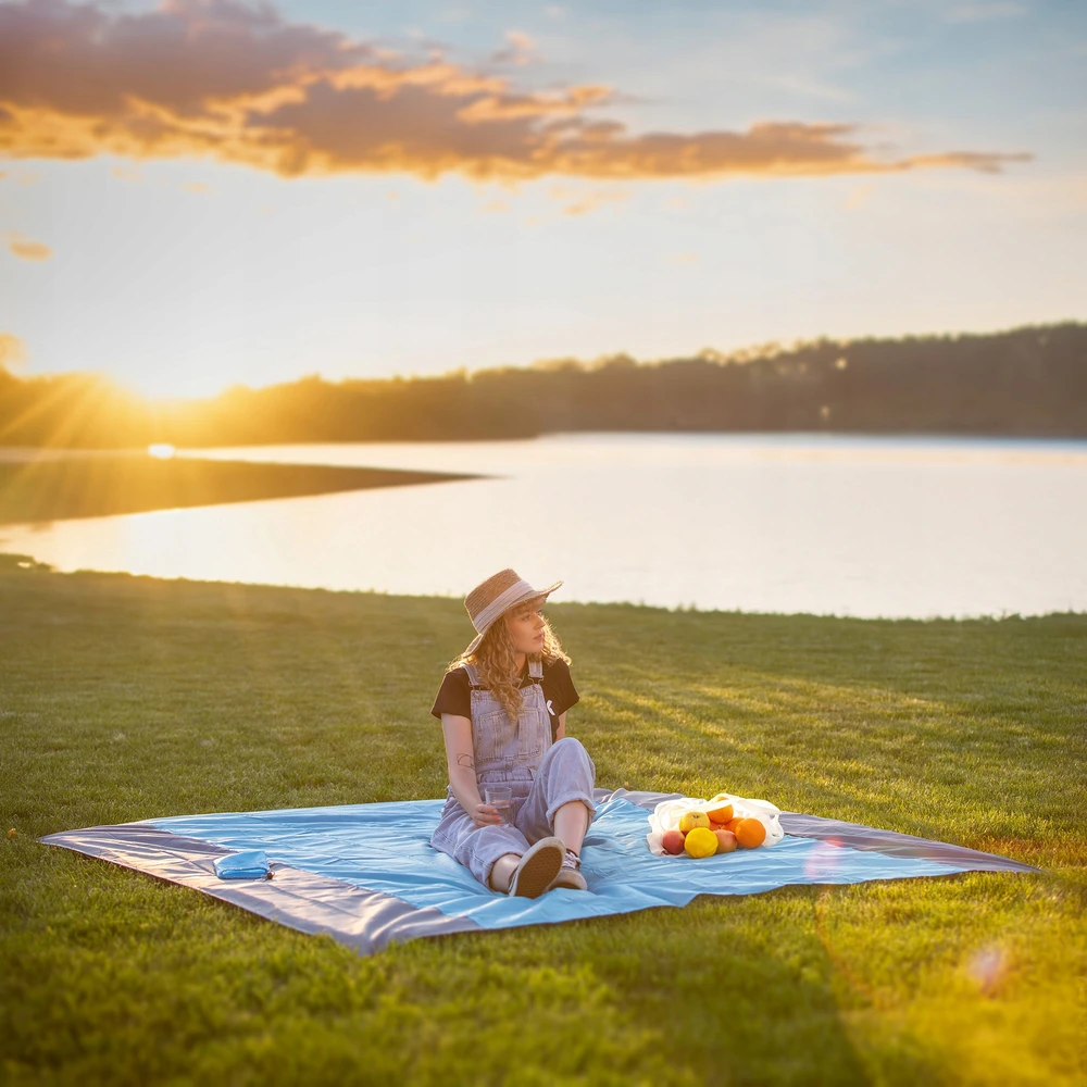 Kadax BEACH MAT PICNIC POCKET PAPLŪDŽIO ANTKLĖ 200x210 ATSPIRUS VANDENIUI + silkė